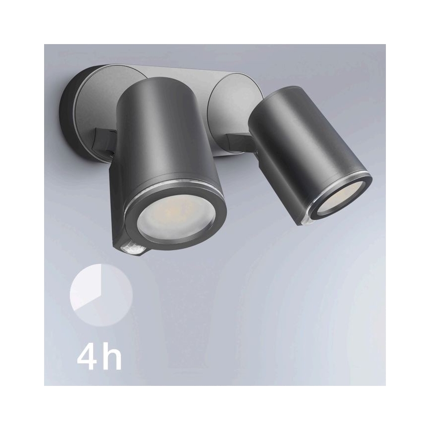 STEINEL 058654 - LED Outdoor wall light with a sensor SPOT DUO 2xGU10/7,5W/230V IP44
