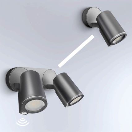STEINEL 058654 - LED Outdoor wall light with a sensor SPOT DUO 2xGU10/7,5W/230V IP44