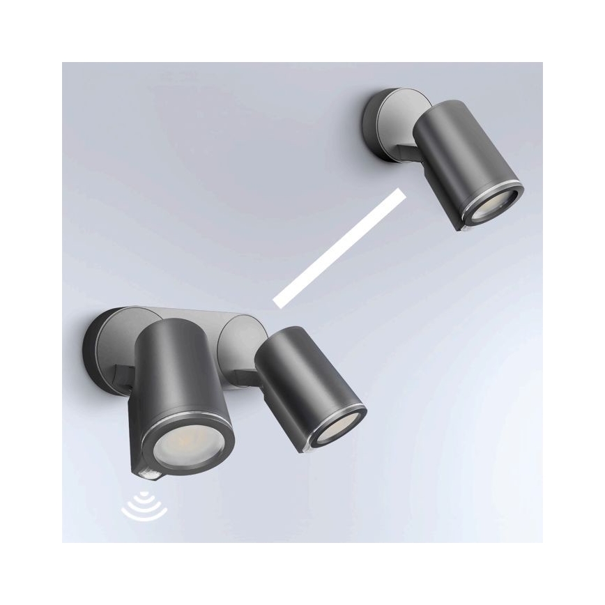 STEINEL 058654 - LED Outdoor wall light with a sensor SPOT DUO 2xGU10/7,5W/230V IP44