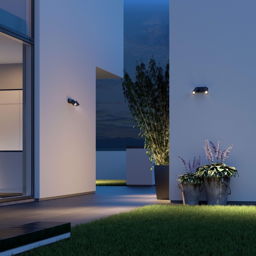 STEINEL 058654 - LED Outdoor wall light with a sensor SPOT DUO 2xGU10/7,5W/230V IP44