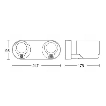 STEINEL 058654 - LED Outdoor wall light with a sensor SPOT DUO 2xGU10/7,5W/230V IP44