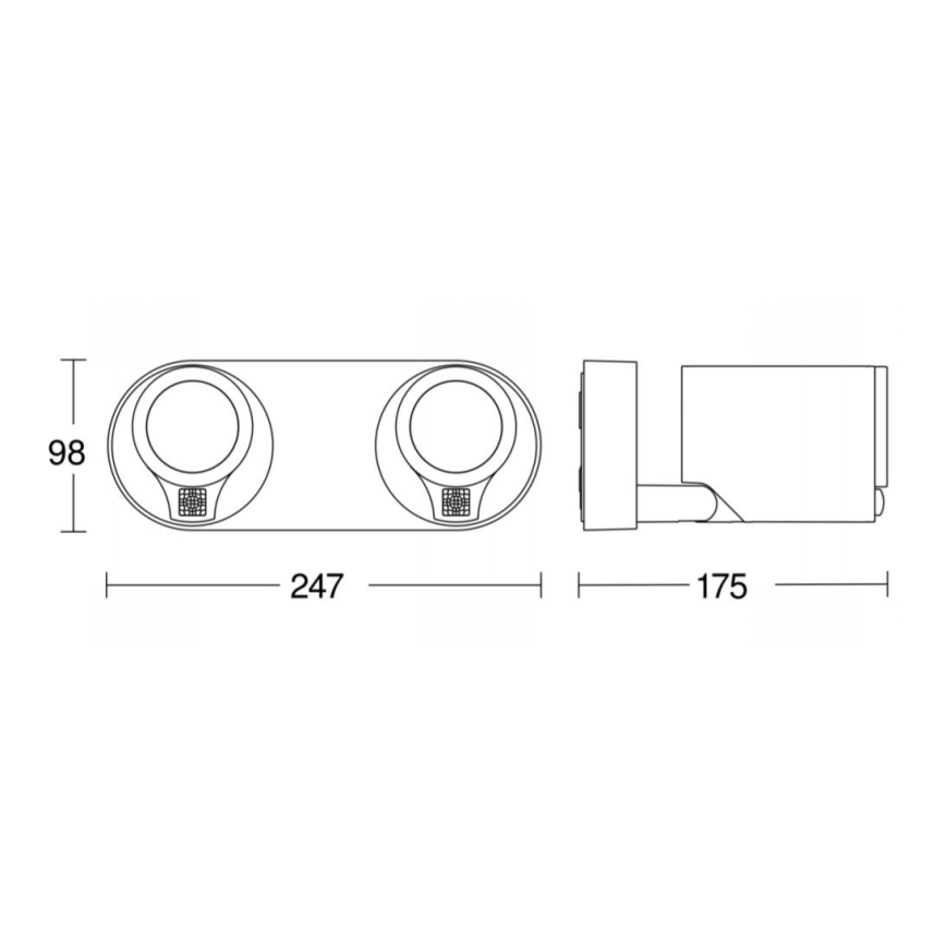 STEINEL 058654 - LED Outdoor wall light with a sensor SPOT DUO 2xGU10/7,5W/230V IP44