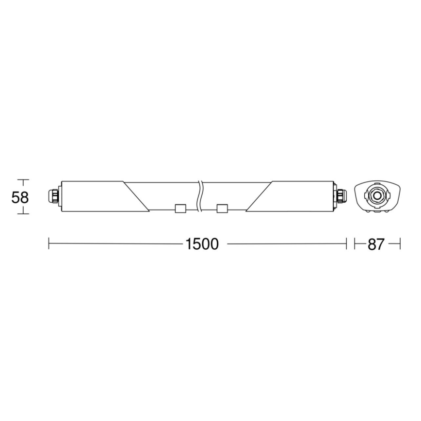 Steinel 058715 - LED Heavy-duty light with sensor and emergency module RS PRO 5150 SC EM LED/42W/230V IP66 4000K