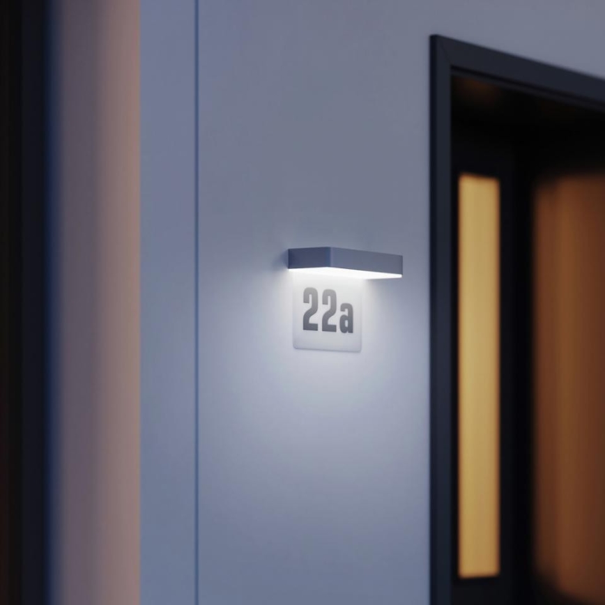 Steinel 065935 - LED Solar house number XSolar SOL-O HN LED/0,07W 2000 mAh IP44 anthracite