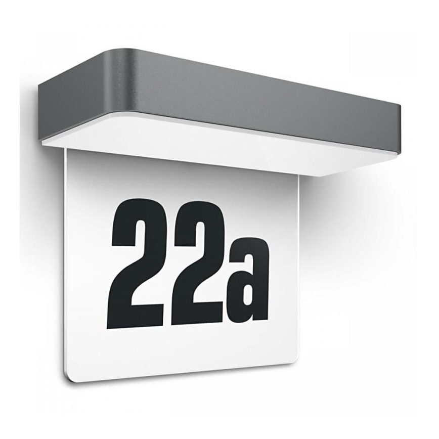 Steinel 065935 - LED Solar house number XSolar SOL-O HN LED/0,07W 2000 mAh IP44 anthracite