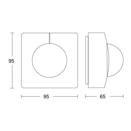 Steinel 068561 - Motion sensor IS 3360 40m V3 KNX IP54 square black