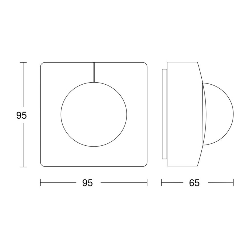 Steinel 068561 - Motion sensor IS 3360 40m V3 KNX IP54 square black