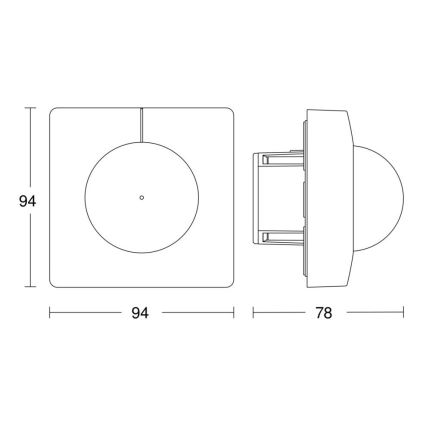 Steinel 068578 - Motion sensor IS 3360 40m V3 KNX square black