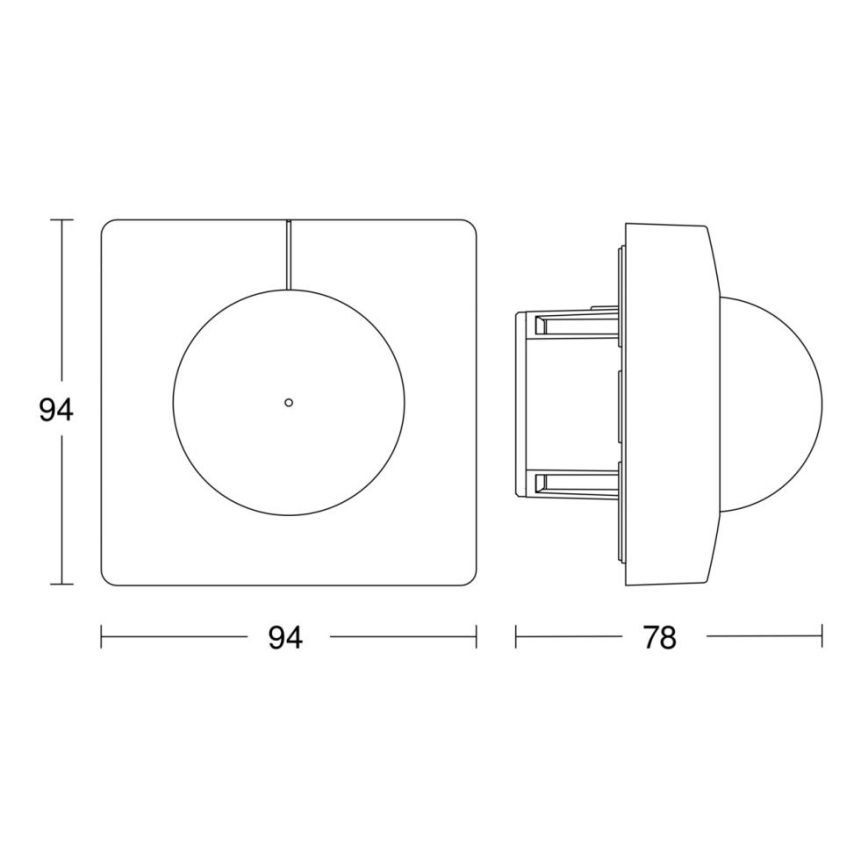 Steinel 068578 - Motion sensor IS 3360 40m V3 KNX square black