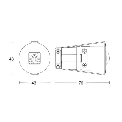 Steinel 068639 - Presence detector IR Quattro MICRO 6m COM1 IP65 black