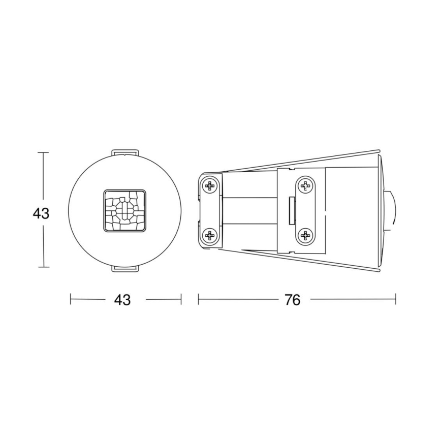 Steinel 068639 - Presence detector IR Quattro MICRO 6m COM1 IP65 black
