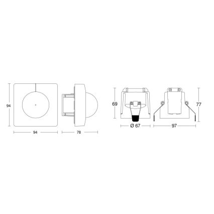 Steinel 079680 - Motion sensor IS 345 KNX square white