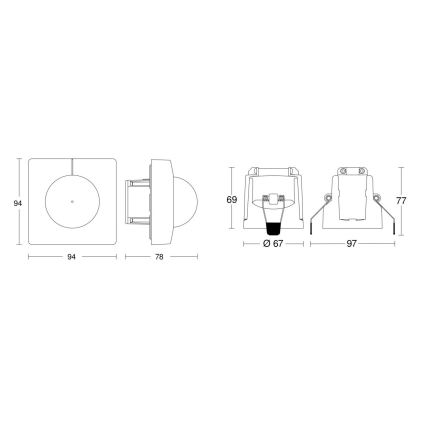 Steinel 080624 - Motion sensor IS 3360 DALI-2 APC square white