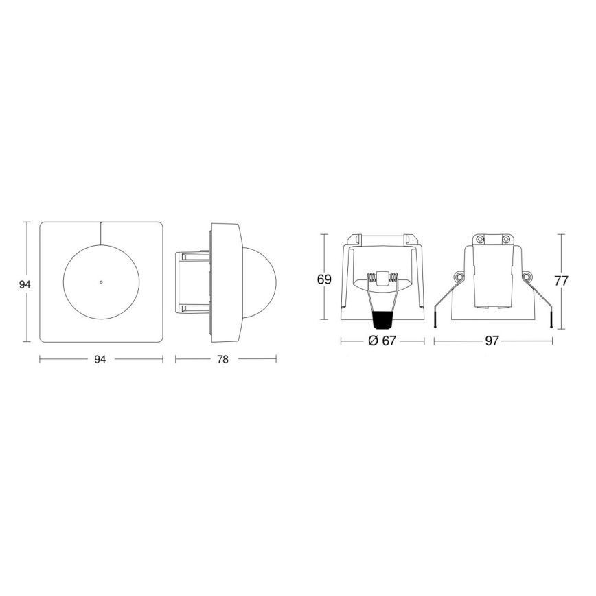 Steinel 080624 - Motion sensor IS 3360 DALI-2 APC square white