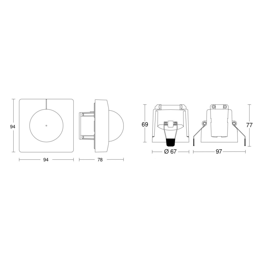Steinel 080648 - Motion sensor IS 345 DALI-2 APC square white