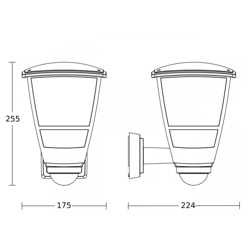 Steinel 084769 - Outdoor wall light with a sensor L10S 1xE27/15W/230V IP44
