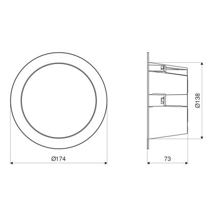 Steinel 084998 - LED Dimmable outdoor recessed light with sensor RS PRO DL 150 SC LED/10,8W/230V 3000/4000/5700K IP54