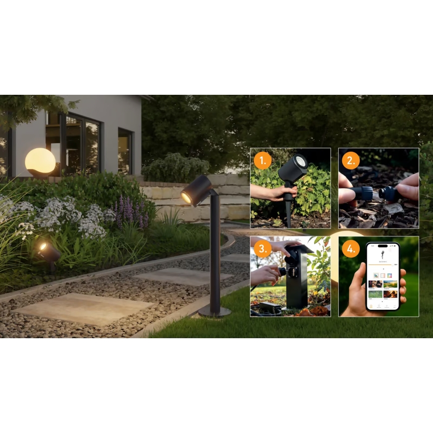 Steinel 089337 - RGBW LED Outdoor Lamp, 7.9W, 24V, IP65