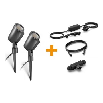 Steinel 093907 - LED RGBW Starter Kit, 2x Outdoor LED Lamps, 7.8W/24V, IP65