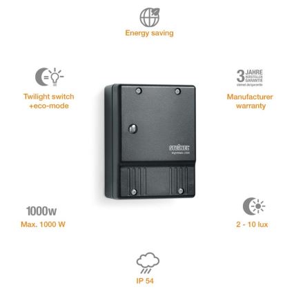 STEINEL 550318 - Dusk switch NightMatic 2000 black IP54