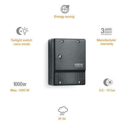 STEINEL 550516 - Dusk sensor NightMatic 3000 Vario black IP54