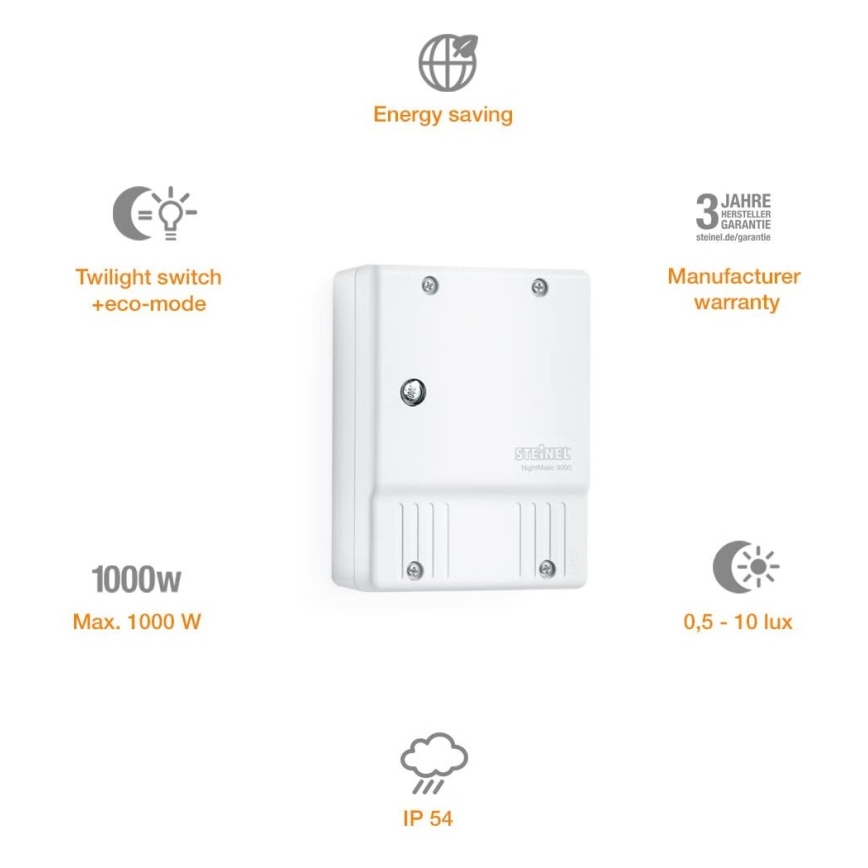 STEINEL 550615 - Dusk sensor NightMatic 3000 Vario white IP54