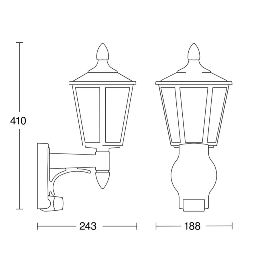 Steinel 617813 - Outdoor wall light with sensor L 15 1xE27/60W/230V IP44