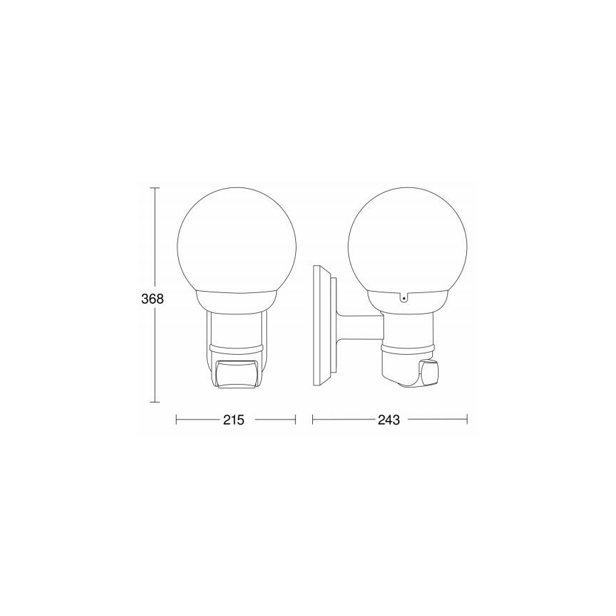 STEINEL 634216 - L 560 S Outdoor sensor wall lamp black IP44