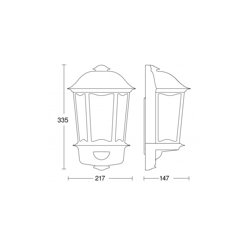 Steinel 644512 - Outdoor wall light with sensor L 190 S 1xE27/100W/230V IP44