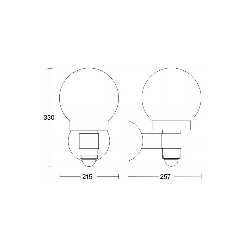 Steinel 657413 - Outdoor sensor wall light L 115 S 1xE27/60W/230V IP44