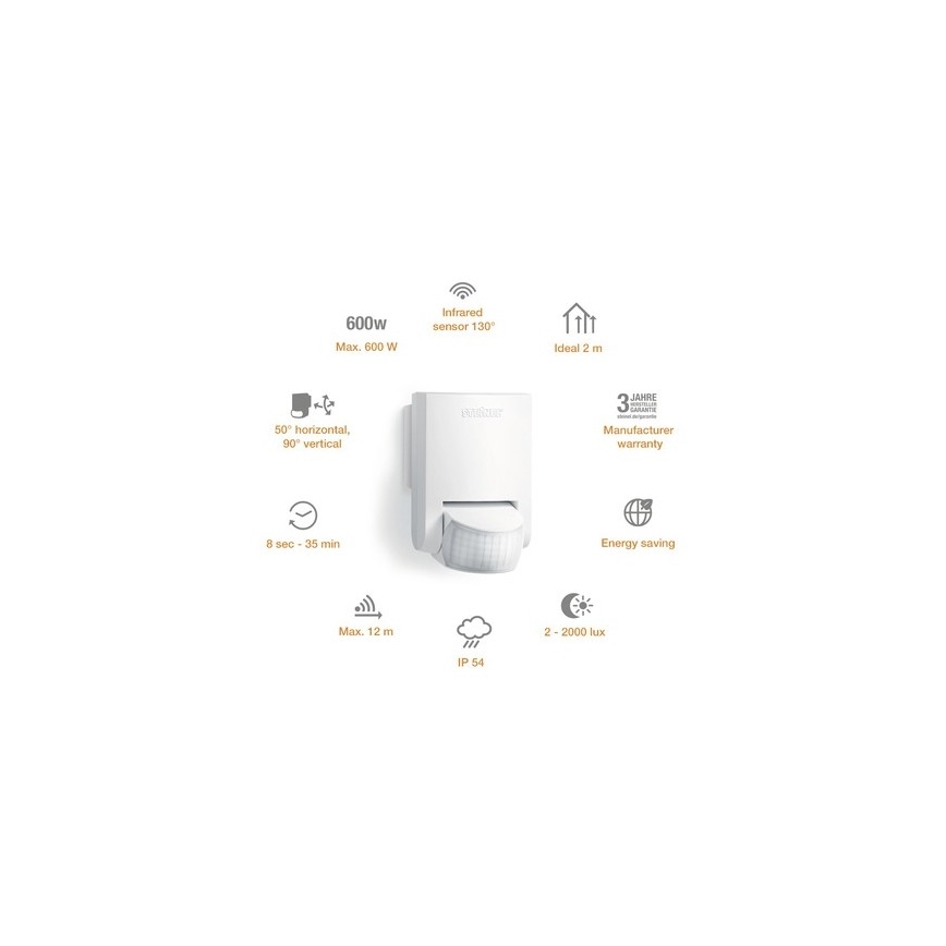 STEINEL 660314 - Outdoor infra-red sensor IS 130-2 white IP54