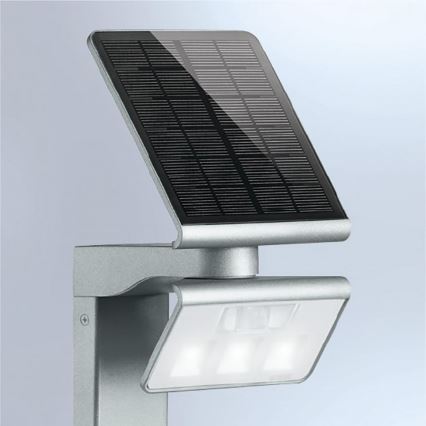 STEINEL 671211 - Solar sensor LED floodlight XSolar GL-S 0,5W/LED silver IP44