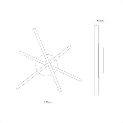 STICK LED Ceiling Light, 12W/230V, Black