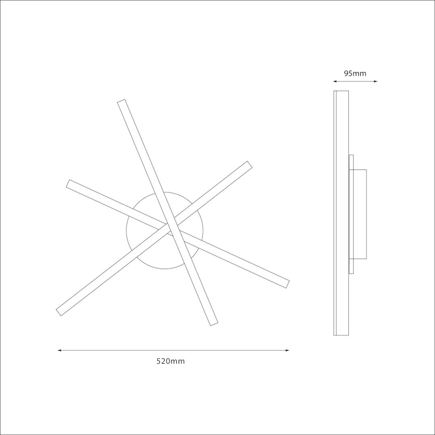 STICK LED Ceiling Light, 12W/230V, Black