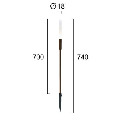 STICK LED Outdoor Light 1.5W/24V IP65, Brown
