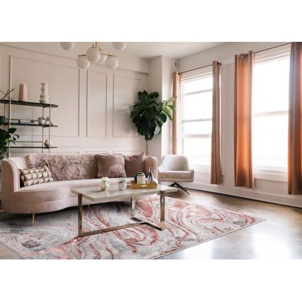 STONE Rug 160x220 cm Pink/Grey