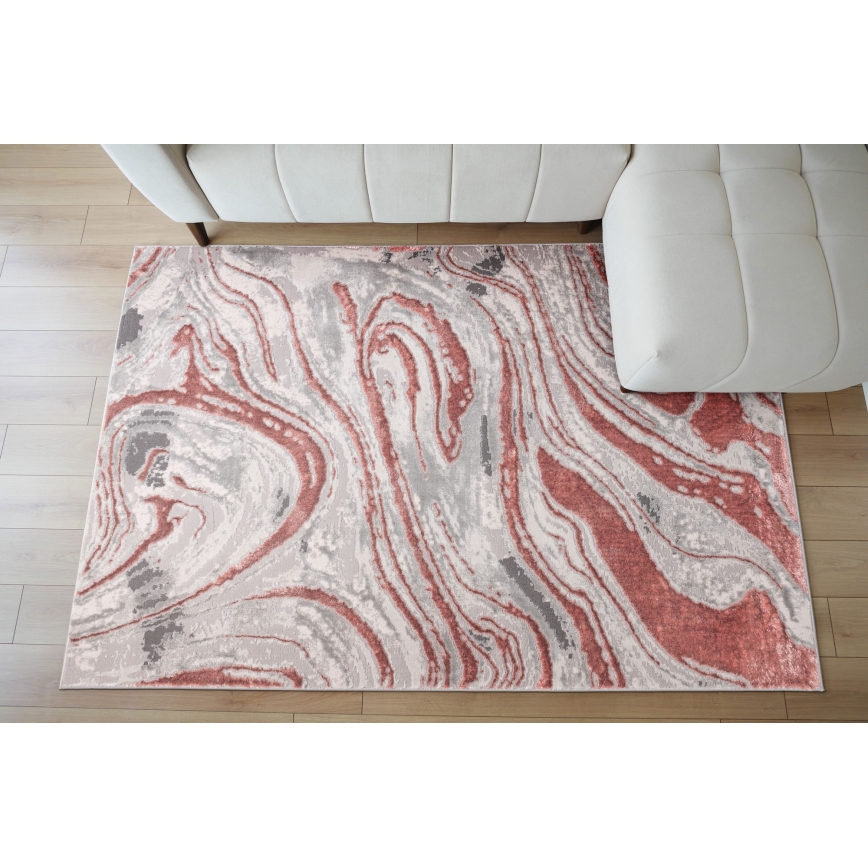 STONE Rug 80 x 140 cm, Pink/Grey