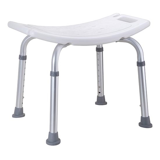 Stool 51 x 39 cm, Silver/White