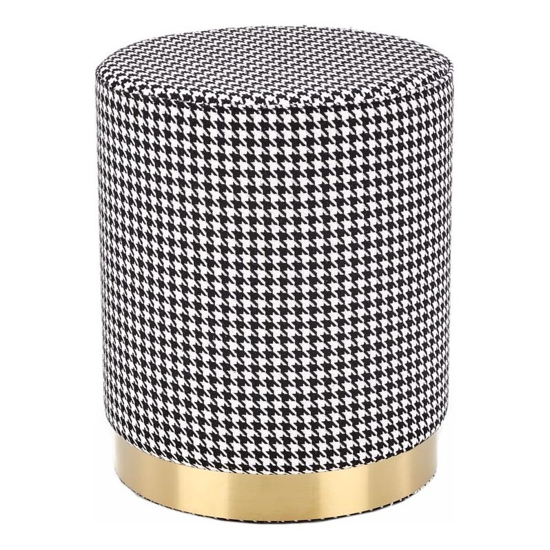 Stool ARUNA d. 36 cm white/black/gold