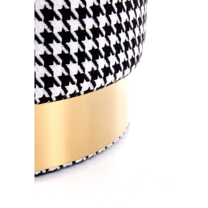 Stool ARUNA d. 36 cm white/black/gold