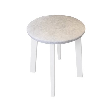 Stool KUBE Ø 36 cm white/cream