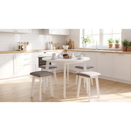Stool LUBE 36x36 cm white/gray