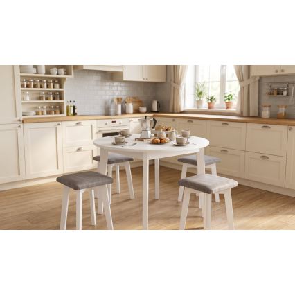 Stool LUBE 36x36 cm white/gray