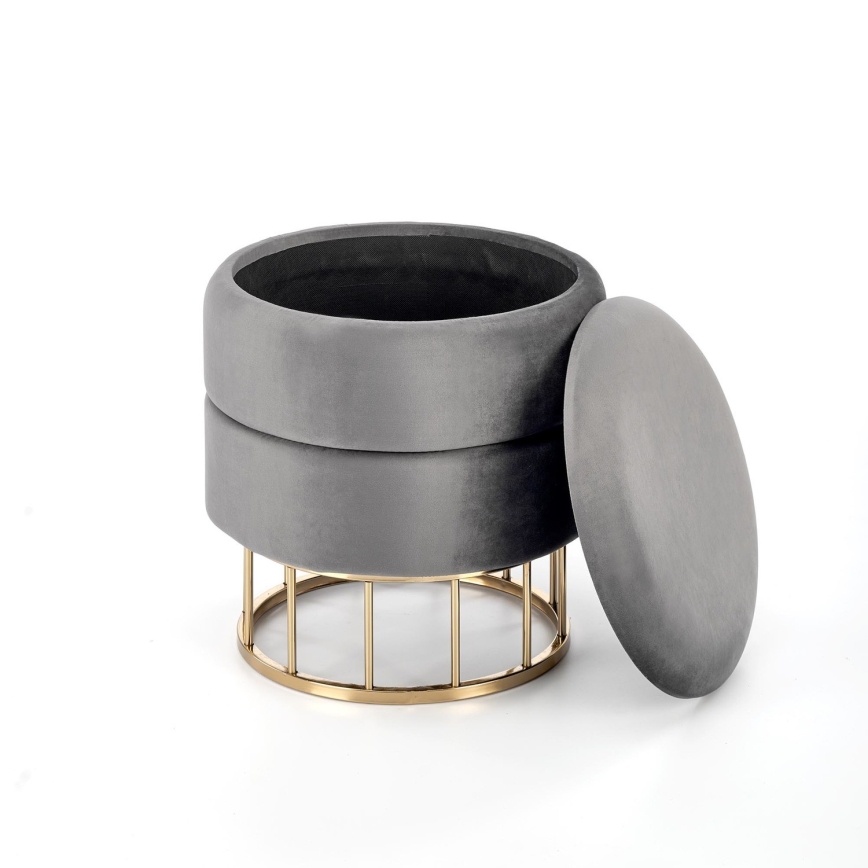 Stool MINTY d. 37 cm grey/gold