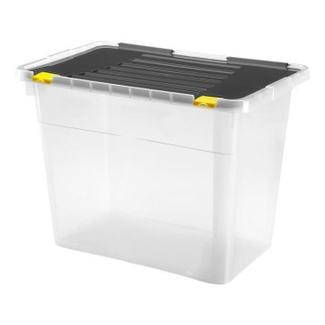 Storage box 100 l black/clear