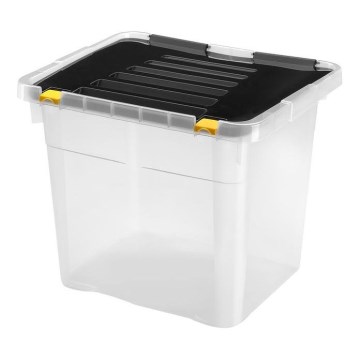 Storage box 36 l black/clear