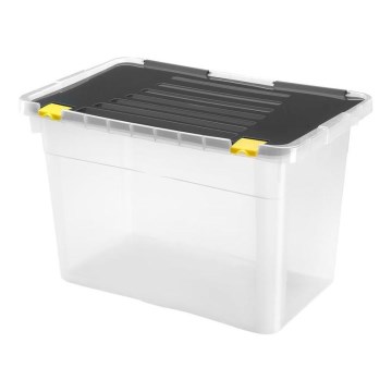 Storage box 54 l black/clear