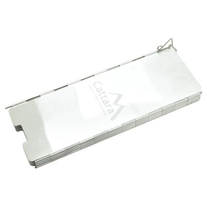 Stove windshield 24x83cm matte chrome