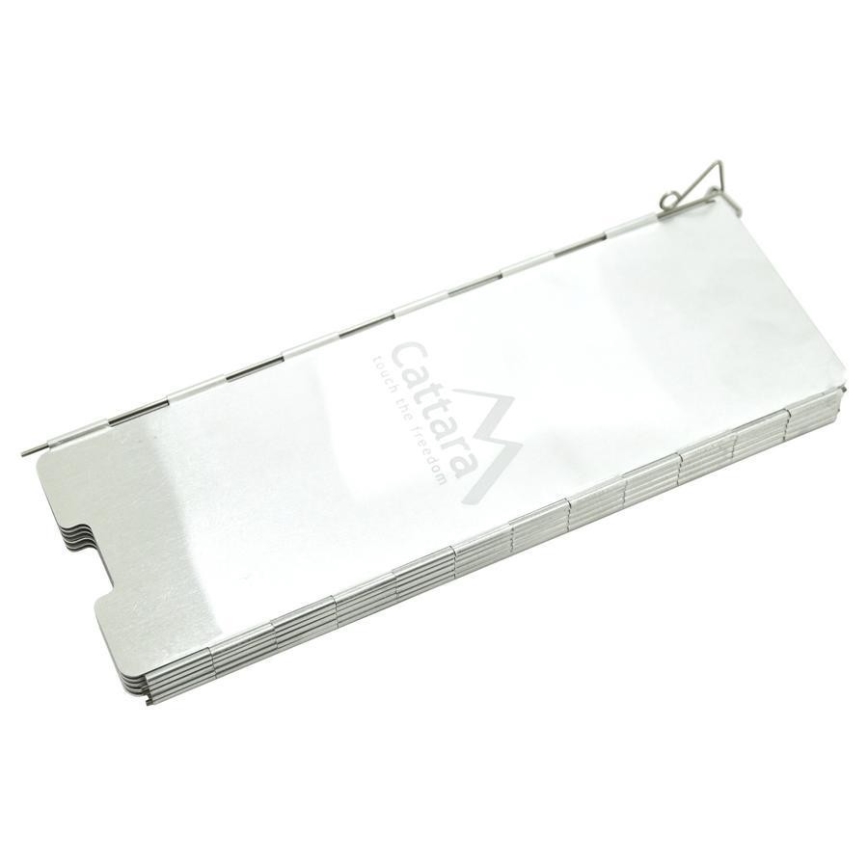 Stove windshield 24x83cm matte chrome