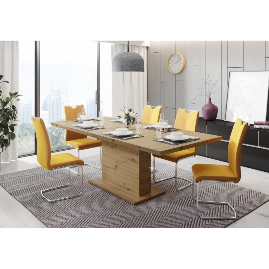 STRAP Extendable Dining Table in Artisan Oak